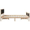 vidaXL Bed Frame with Headboard Black 150 x 200 cm Fabric