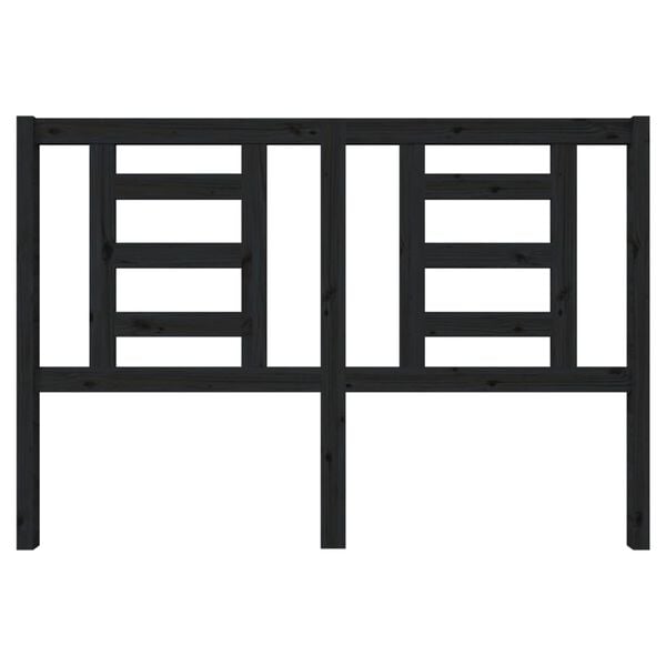 vidaXL Bed Headboard Black 146x4x100 cm Solid Wood Pine