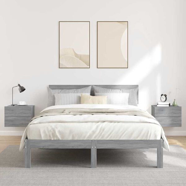 vidaXL Bedside Cabinets 2 pcs Grey Sonoma 40x30x30 cm Engineered Wood