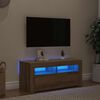 vidaXL TV Cabinet with LED Lights Artisan Oak 90x35x40 cm Engineered Wood