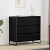 vidaXL Sideboard Black Oak 79 x 36 x 75.5 cm Engineered Wood
