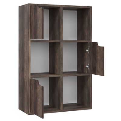vidaXL Bookshelf Smoked Oak 60x27.5x88 cm Engineered Wood