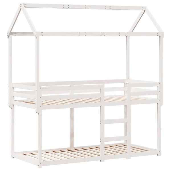 vidaXL Bunk Bed without Mattress White 90x190 cm Single Solid Wood Pine