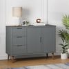vidaXL Sideboard MOLDE Grey 113x40x80 cm Solid Wood Pine