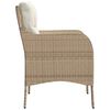 vidaXL Garden Chairs with Cushions 2 pcs Beige Poly Rattan