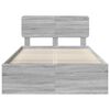 vidaXL Bed Frame Grey Sonoma 135 x 190 cm Solid Pine Wood