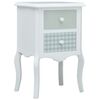 vidaXL Bedside Cabinet White and Grey 43x32x65 cm MDF