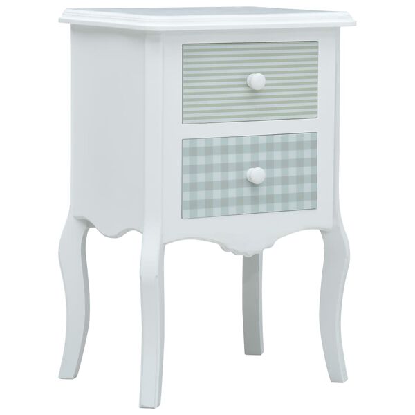 vidaXL Bedside Cabinet White and Grey 43x32x65 cm MDF