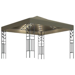 vidaXL Gazebo | Taupe | Fabric with PA coating | 3x3 m | Decorative Inlays