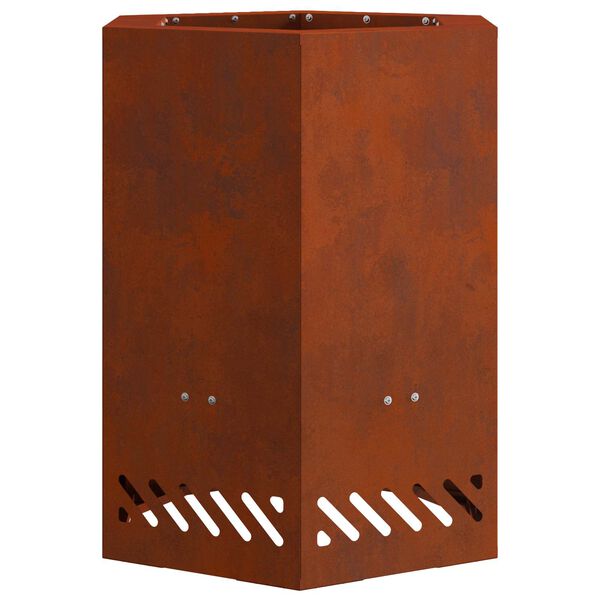 vidaXL Smokeless Fire Pit Brown 38 x 38 x 51 cm Weathering Steel