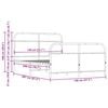 vidaXL Metal Bed Frame without Mattress Brown Oak 140x200 cm