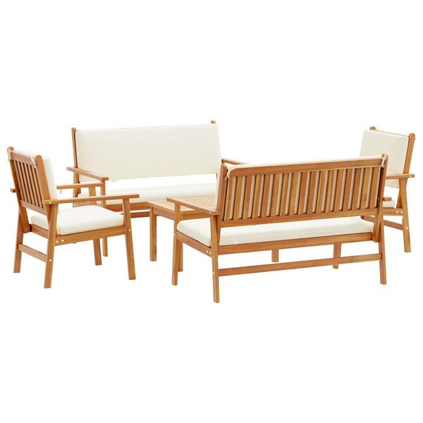 vidaXL Garden Sofa Set with Cushion 5 pcs Brown Solid Acacia wood