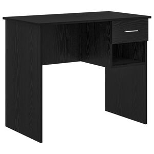 vidaXL Desk with Drawer Black Oak 90 x 49 x 75 cm Engineered Wood