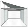 vidaXL Dog Cage with Roof and Door Grey 12x2x2 m Galvanised Steel