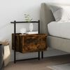 vidaXL Bedside Cabinet Wall-mounted Smoked Oak 35x30x51 cm Engineered Wood
