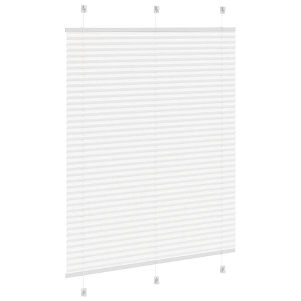 vidaXL Pleated Blind White 105x150 cm Fabric Width 104.4 cm Polyester