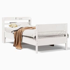 vidaXL Bed Frame without Mattress White 90x200 cm Solid Wood Pine