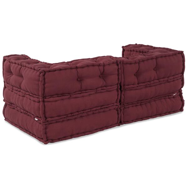vidaXL Modular Sofa 2 pcs Maroon 140 x 70 x 56 cm Fabric