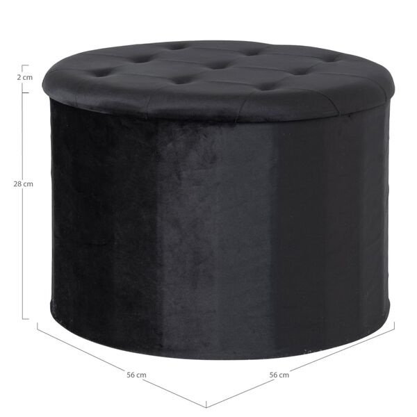 House Nordic Pouf Arya with Storage Black
