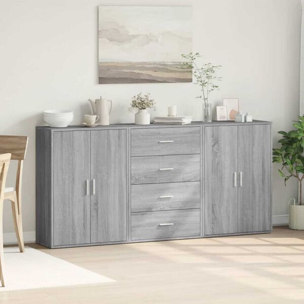 vidaXL Sideboards 3 pcs Grey Sonoma 60x31x84 cm Engineered Wood