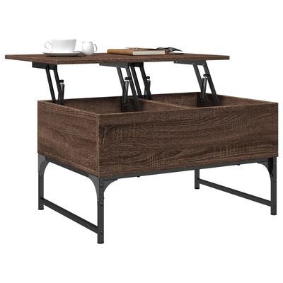vidaXL Coffee Table Brown Oak 70x50x40 cm Engineered Wood and Metal