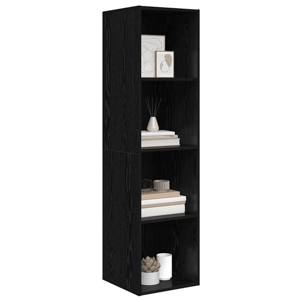 vidaXL TV Cabinet Set Black Oak 37 x 37 x 142.5 cm Engineered Wood