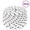 vidaXL Braided Boat Rope White 8 mmx25 m Polyester
