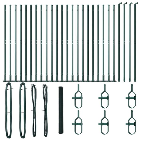 vidaXL Fence Post Green 50 x 1.4 m (25 mm mesh) Steel and PVC