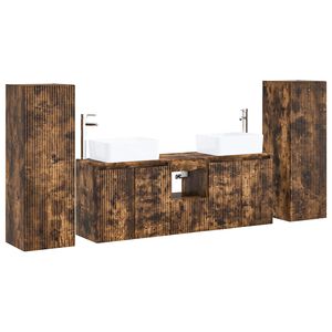 vidaXL Bathroom Cabinet Set 5 pcs Smoked Oak 136 x 35 x 80 cm