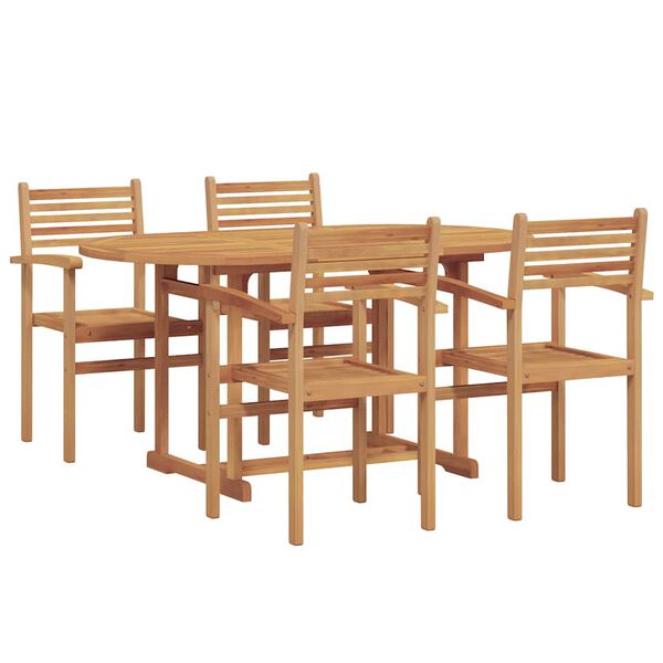 vidaXL Garden Dining Set 5 pcs Natural Solid Acacia Wood