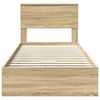 vidaXL Storage Bed with Drawer Sonoma Oak 90 x 200 cm Engineered Wood