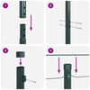vidaXL Fence Posts Manual 13 pcs Green Ø32mm 210 cm Galvanised steel