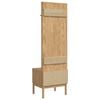 vidaXL Hallway Cabinet with Shelf FLORO Wax Brown 50 x 40 x 158 cm