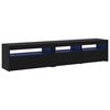 vidaXL TV Cabinet 2 pcs Black Oak Engineered Wood