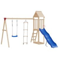 vidaXL Swing Seat with Rope Ladder Blue Polyethene
