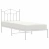 vidaXL Metal Bed Frame without Mattress with Headboard White 80x200cm
