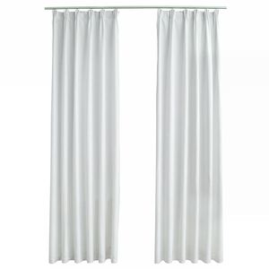 vidaXL Blackout Curtains with Hooks 2 pcs Off White 140x245 cm