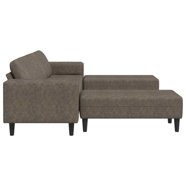 vidaXL Sofa Set Dark grey Faux suede leather