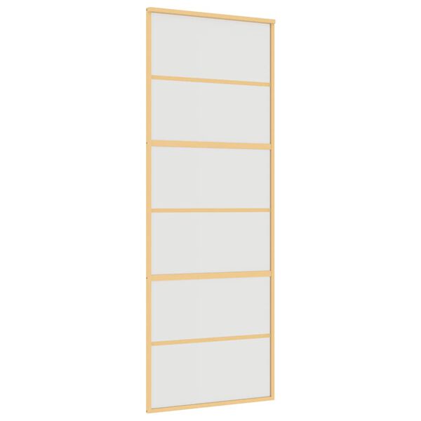 vidaXL Sliding Door Gold 76x205 cm Frosted ESG Glass and Aluminium