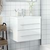 vidaXL Bathroom Sink Cabinet with Built-in Basin High Gloss White