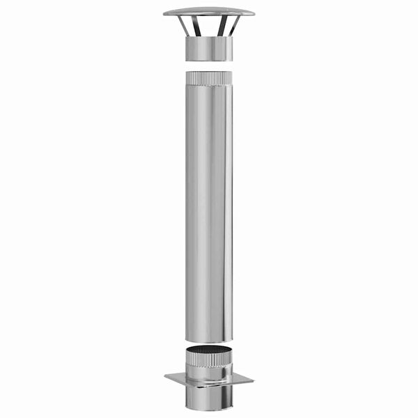 vidaXL Chimney Extension Silver 35 x 35 x 132 cm Stainless steel