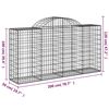vidaXL Arched Gabion Basket 200x50x100/120 cm Galvanised Iron
