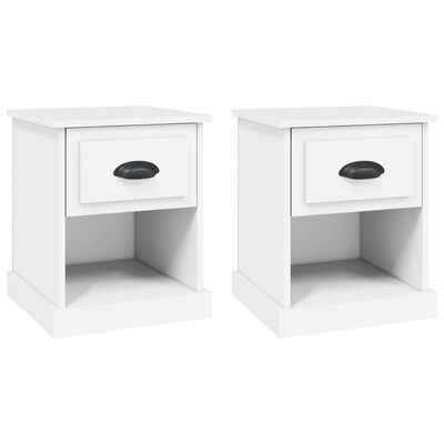 vidaXL Bedside Cabinets 2 pcs White 39x39x47.5 cm Engineered Wood