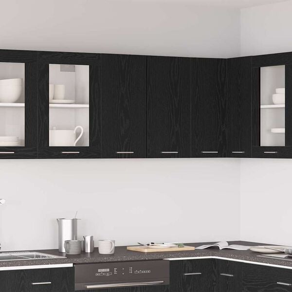 vidaXL Hanging Cabinet Riga Black oak 60 x 31 x 60 cm Engineered Wood