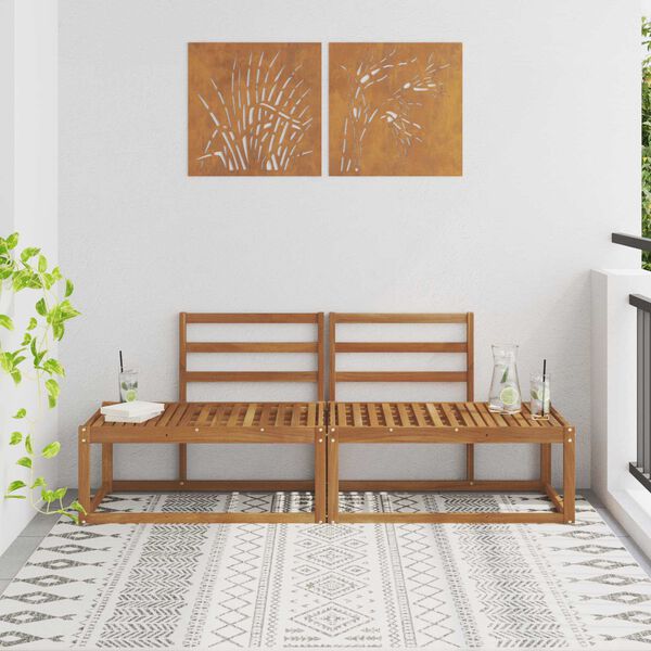 vidaXL Outdoor End Sofa 2 Piece Natural 182.5 x 63 x 73 cm