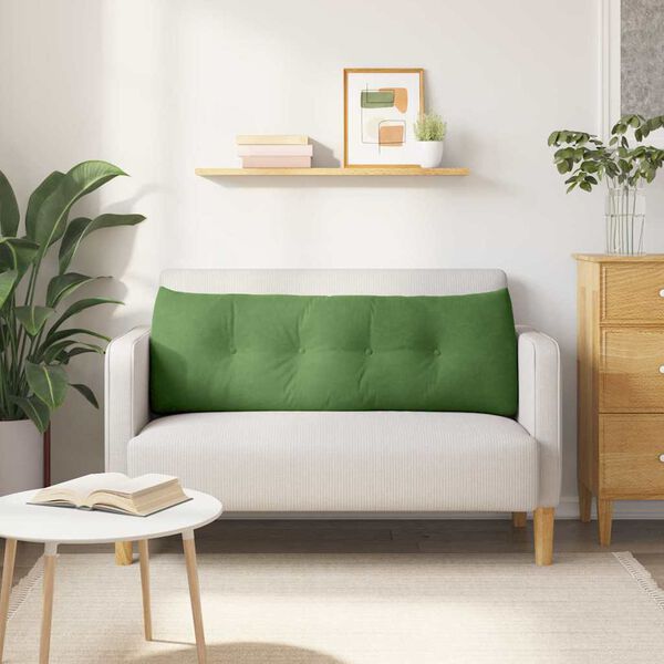 vidaXL Back Pillow Light Green 140 x 24 x 50 cm Velvet