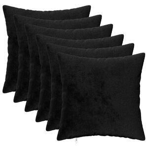 vidaXL Cushion Cover 6 pcs HEERLEN Black 30 x 30 cm Flannel