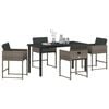 vidaXL Garden Dining Set 5 pcs Grey Poly Rattan