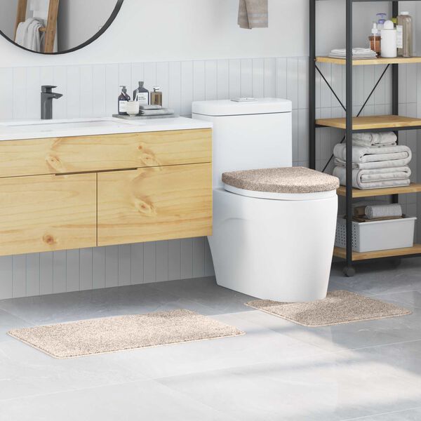 vidaXL Anti-slip Bath Mat Set 3 pcs Cream PP