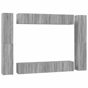 vidaXL 10 Piece TV Cabinet Set Grey Sonoma Engineered Wood